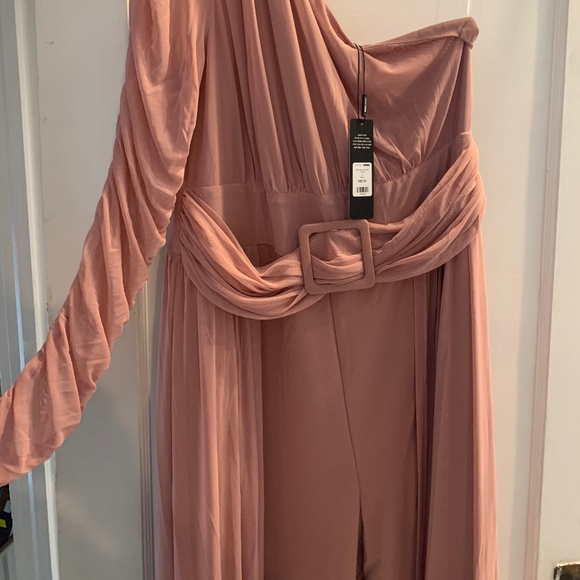 NEW W/ TAGS NEVER WORN Fashion Nova 'Better Be Sure' mesh jumpsuit w/ cape - Picture 8 of 16